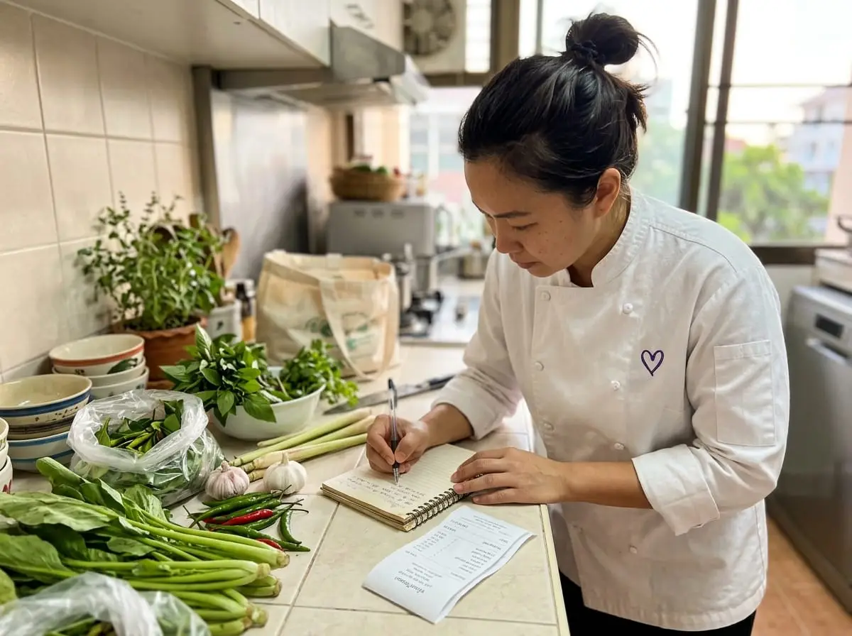 เชฟส่วนตัว ของ CareRova กำลังทำงานในบ้านครอบครัวกรุงเทพฯ