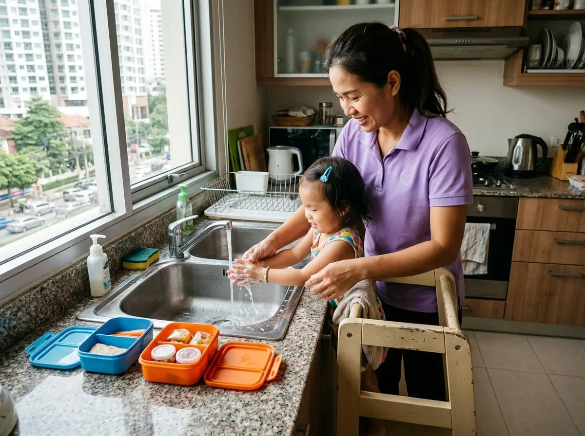 CareRova nanny at work in a Bangkok family home