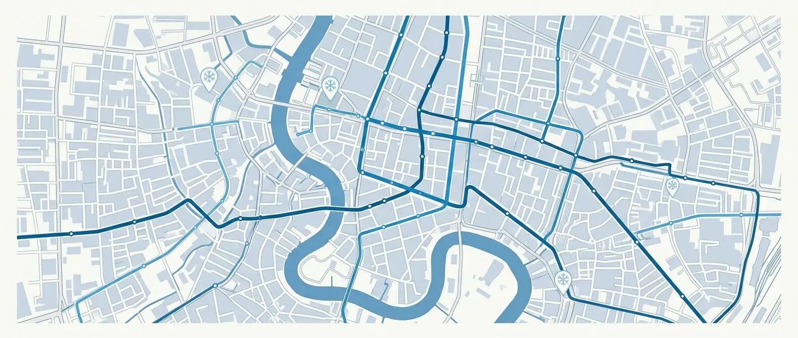Illustrated map of CareRova's Bangkok service area